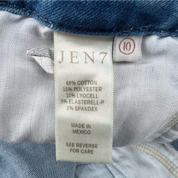 JEN7 By 7 For All Mankind Cropped Skinny Raw Hem Jeans Size 10 Women's - Picture 6 of 7